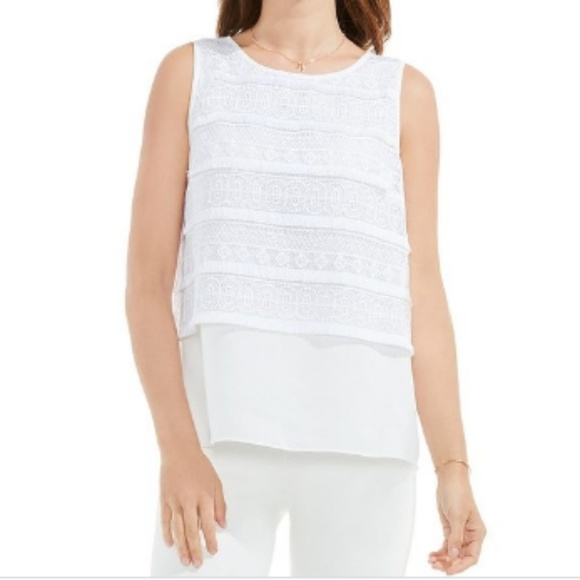 Vince Camuto Tops - Vince Camuto White Overlay Top